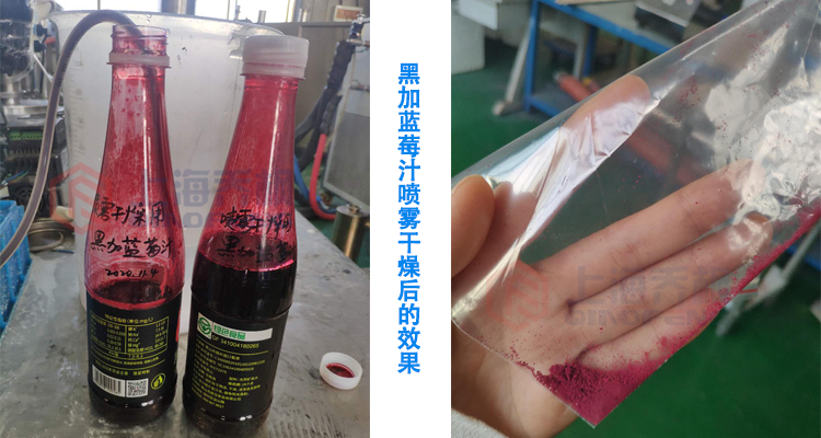 黑加藍莓汁噴霧干燥機干燥實驗案例